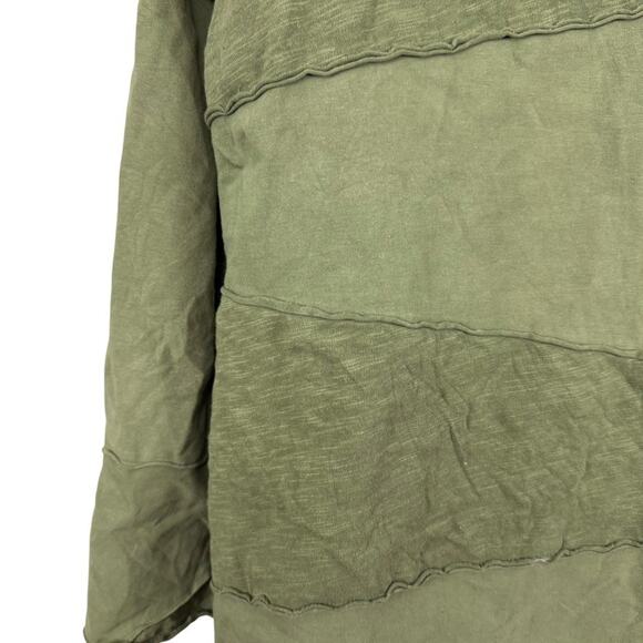 Habitat Womens Olive Green Lagenlook Stretch Cotton Knit Jacket Button Up sz S - Picture 11 of 16
